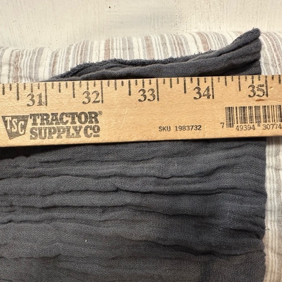 Boho Embroidered Scarf Wrap Gray Cotton Floral Tassel Fringe Festival Bohemian - Picture 7 of 7